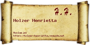 Holzer Henrietta névjegykártya